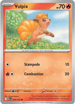 Vulpix - 019/132 MEG 019/132 Pokemon ME01: Mega Evolution Common Reverse Holo... - Image 1