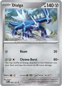 Dialga MEG 095/132 Pokemon ME01: Mega Evolution Rare Reverse Holofoil EN NM - Image 1