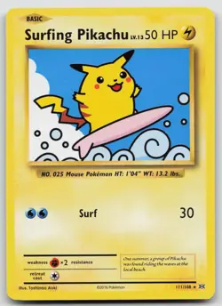 Surfing Pikachu 111/108 Secret Rare Evolutions Pokemon Lightly Played - Image 1