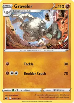 Graveler CRZ 068/159 Pokemon SWSH: Crown Zenith Uncommon Reverse Holofoil EN NM - Image 1