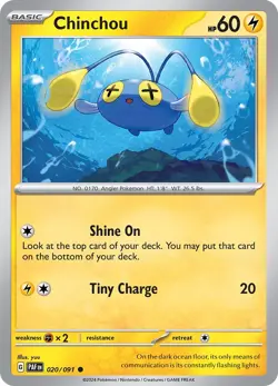 Chinchou PAF 020/091 Pokemon SV: Paldean Fates Common Reverse Holofoil EN NM - Image 1