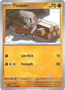 Timburr BLK 047/086 Pokemon SV: Black Bolt Common Reverse Holofoil EN NM - Image 1