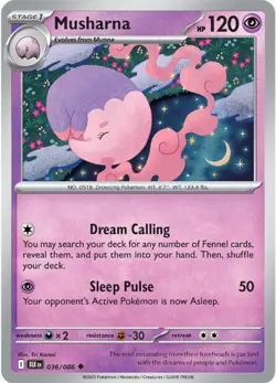 Musharna BLK 036/086 Pokemon SV: Black Bolt Uncommon Reverse Holofoil EN NM - Image 1