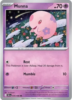 Munna BLK 035/086 Pokemon SV: Black Bolt Common Reverse Holofoil EN NM - Image 1