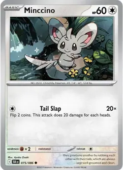 Minccino BLK 075/086 Pokemon SV: Black Bolt Common Reverse Holofoil EN NM - Image 1