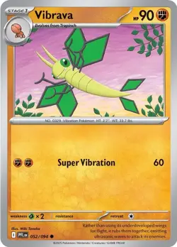 Vibrava PFL 052/094 Pokemon ME02: Phantasmal Flames Common Reverse Holofoil E... - Image 1