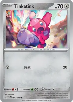 Tinkatink MEG 096/132 Pokemon ME01: Mega Evolution Common Reverse Holofoil EN NM - Image 1