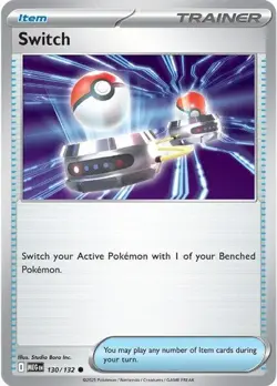 Switch MEG 130/132 Pokemon ME01: Mega Evolution Common Reverse Holofoil EN NM - Image 1