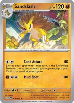 Sandslash MEG 069/132 Pokemon ME01: Mega Evolution Common Reverse Holofoil EN NM - Image 1