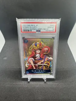 2023 One Piece Japanese Monkey D. Luffy Weekly Shonen Jump 36-37 PSA 10 - Image 1