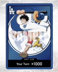 Bandai One Piece Don!! Card Monkey D. Luffy LA Dodgers Promo Foil English - Image 1