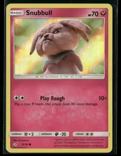 Snubbull 15/18 Common Detective Pikachu Pokemon Holo Moderately Played - Image 1