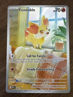 Pokemon Fennekin 080 Mega Evolution Chaos Rising ETB Promo Holo - Image 1
