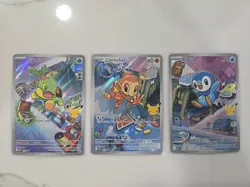 Pokemon First Partner Illustration Collection Turtwig Chimchar Piplup Promo Set - Image 1