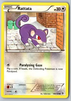 Pokemon: Rattata Common Boundaries Crossed 104/149 LP+ - Image 1