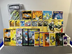 Pokemon Magneton Magnemite Lot Pokemon Lot of 25 Cards and Stickers CGC Slab - Image 1