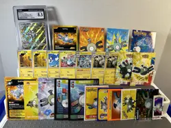 Pokemon Magneton Magnemite Lot Pokemon Lot of 25 Cards and Stickers CGC Slab - Image 3