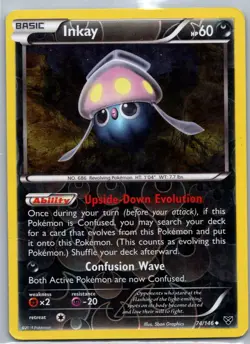 Pokemon TCG Inkay 74/146 Reverse Holo Uncommon XY MP - Image 1