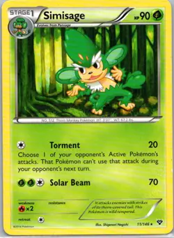 Pokemon TCG Simisage 11/146 XY LP - Image 1
