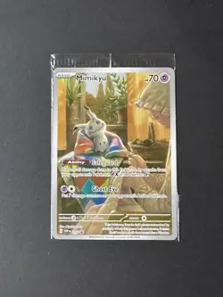 SEALED Pokemon Mimikyu SVP 075 Paldean Fates Full Art Holo Black Star Promo NM - Image 1