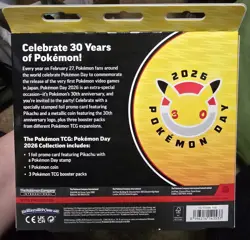 Pokemon TCG Pokemon Day 2026 Collection Box Pikachu Promo Coin Boosters Lot of 2 - Image 5