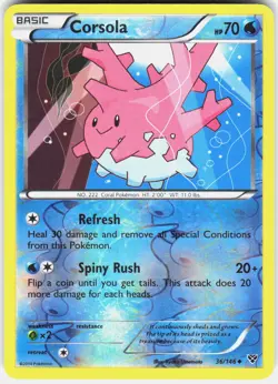 Corsola 36/146 Uncommon XY Pokemon Reverse Holo Moderately Played - Image 1