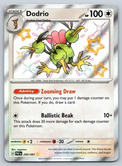 DODRIO 200/091 SHINY RARE PALDEAN FATES POKEMON LP NAGIMISO - Image 1