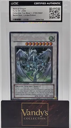 Konami Yu-Gi-Oh! Stardust Dragon CT05-EN001 Secret Rare CGC Limited Edition - Image 1