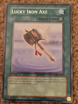 Yugioh! Lucky Iron Axe - FOTB-EN037 - Rare - 1st Edition Near Mint - Image 1
