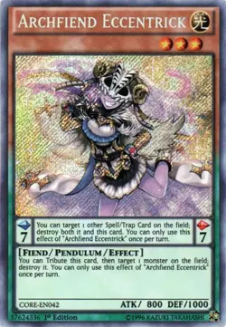 Archfiend Eccentrick - CORE-EN042 - Secret Rare - 1st Edition x1 Lightly Played - Image 1