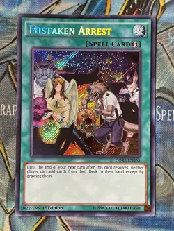 Yugioh Mistaken Arrest 1st Edition Secret Rare CORE-EN065 NM - Image 1