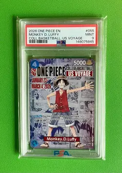 2026 ONE PIECE PROMOS COLLEGE BASKETBALL: US VOYAGE MONKEY D. LUFFY PSA 9 - Image 1