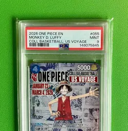 2026 ONE PIECE PROMOS COLLEGE BASKETBALL: US VOYAGE MONKEY D. LUFFY PSA 9 - Image 2