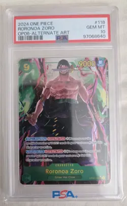 2024 One Piece Roronoa Zoro ENG OP06-118 Secret Rare Wings of the Captain PSA 10 - Image 1