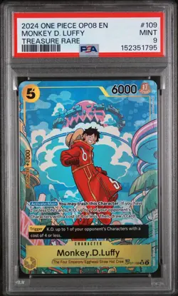 2024 ONE PIECE OP08-TWO LEGENDS TREASURE RARE (TR) #109 MONKEY D. LUFFY PSA 9 - Image 1