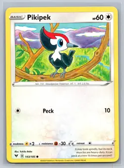 Pikipek 143/185 Common Vivid Voltage Pokemon Card A004-025 Near Mint - Image 1