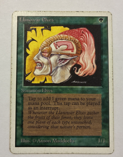 Llanowar Elves Unlimited Edition (2ED) Magic the Gathering 1993 Common MP - Image 1