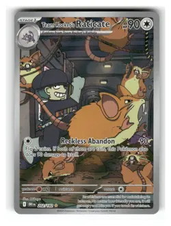 Team Rocket's Raticate 202/182 Illustration Rare Destined Rivals Pokemon NM - Image 1