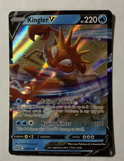 Kingler V Brilliant Star (SWSH09) Ultra Rare #028/172 Pokemon 2022 LP - Image 1