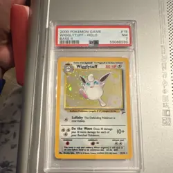 2000 Pokemon Base Set 2 Wigglytuff Holo Rare 019/130 English PSA 7 - Image 1