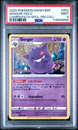 Gengar Holo 052/073 Champion's Path Special Pin Collection Pokemon PSA 9 - Image 1