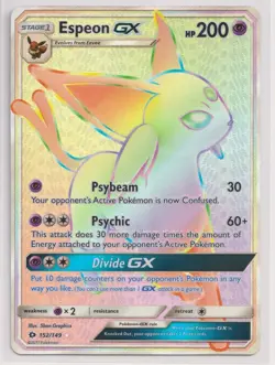 Espeon GX 152/149 SM Base Set Holo Full Art Ultra Rare Pokemon Card NM+ - Image 1