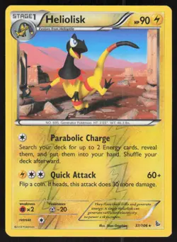 Heliolisk 37/106 Rare Flashfire Pokemon Reverse Holo Lightly Played - Image 1