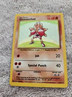 Hitmonchan Holo Pokemon TCG Base Set Unlimited 7/102 - Ungraded - NM - Image 1