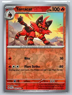 Torracat 033/162 Common Temporal Forces Pokemon Card Reverse Holo A009-039 NM - Image 1