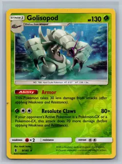 Golisopod 9/145 Holo Holo Rare Guardians Rising Pokemon Card Reverse Holo NM - Image 1