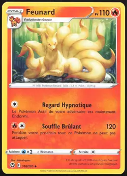 Carte Pokemon Feunard 018/195 Tempete Argentee Francais - Image 1