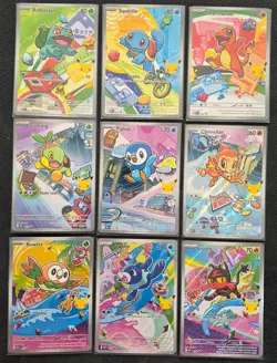 Pokemon First Partner Illustration Series 1 Collection - Complete Full Set Of 9 - Image 1