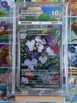 Pokemon Maushold 226/193 ACE 10 Paldea Evolved Ace Label & LOW POP - Image 3