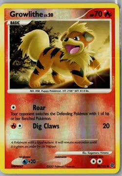 Growlithe 89/132 Common Secret Wonders Pokemon Reverse Holo Near Mint - Image 1